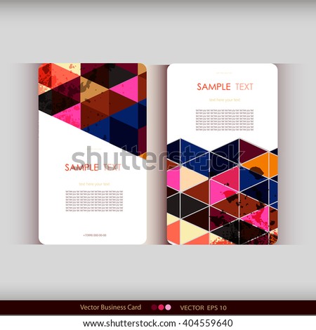 Abstract geometric business card Set.Vector illustration