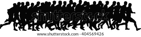 silhouettes of runners