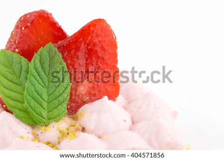 mousse with strawberries