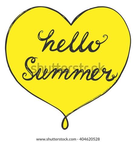 Hello summer. Vector sketch illustration. Greeting card.