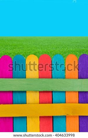 Wooden Rainbow Isolated Fence on White Background