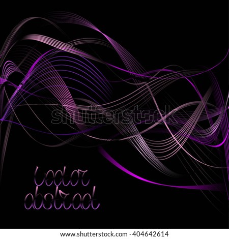  Lilac Lines and Pink and purple Waves. Vector Illustration