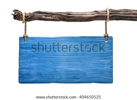 blue wooden signboard of a greek tavern isolated