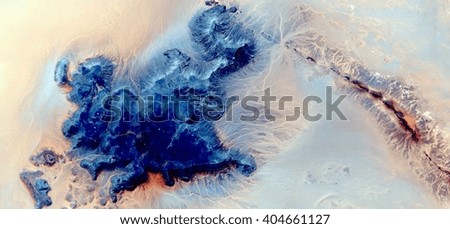  The island of the end of the world, blue islands, abstract photography of the deserts of Africa from the air. aerial view of desert landscapes, Genre: Abstract Naturalism,