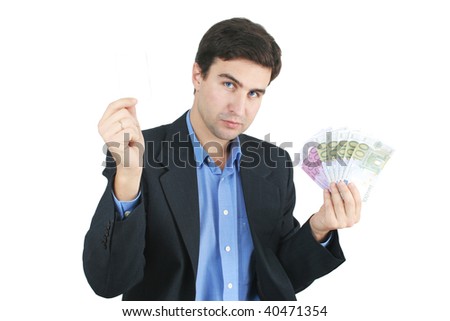 man with money and card