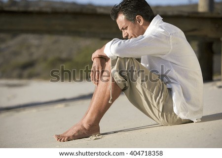 A man sitting on a beach