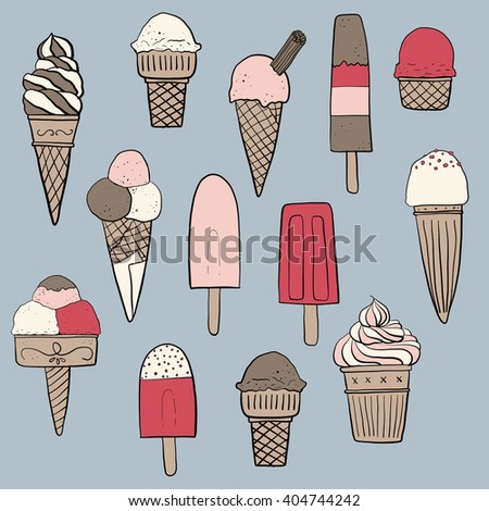 Ice Cream icon clip art doodle illustration background