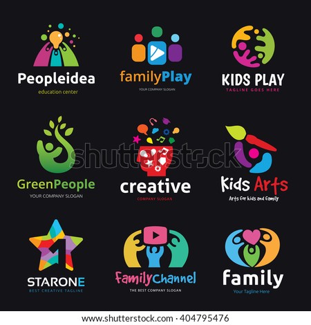 Logo set for kids and family, People… Stock Photo 404795473 - Avopix.com