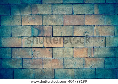   Background of brick wall texture vignette tone