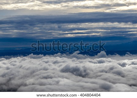 Beautiful from the nature with fog and cloud