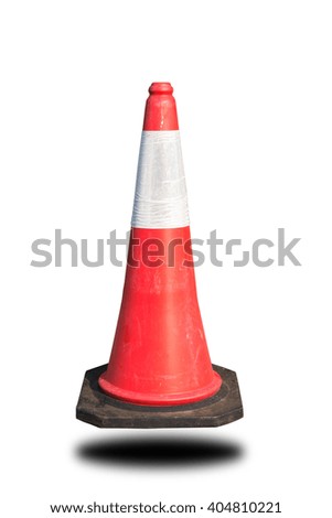 Traffic cones on white background