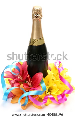 Champagne and flowers