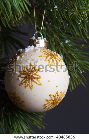 Christmas fir with decoration ball isolated