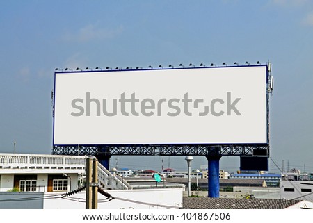 The blank billboard in the city