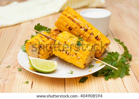 cobs of cooked corn Royalty-Free Stock Photo #404908594