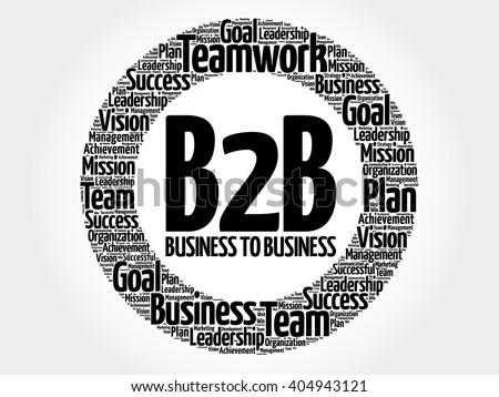 B2B (Business to Business) circle word cloud, business concept