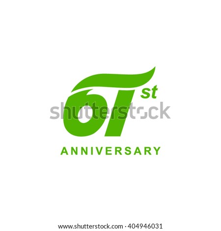 61 anniversary wave logo green