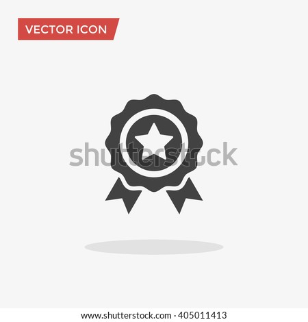 Badge Icon in trendy flat style isolated on grey background. Award  symbol for your web site design, logo, app, UI. Vector illustration, EPS10. Royalty-Free Stock Photo #405011413