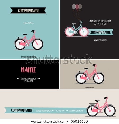 Business card with bicycle template
