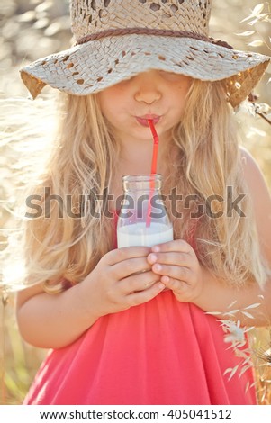 Little Girlie drinking Milk