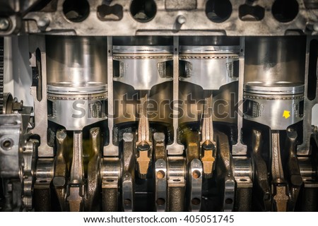 Engine piston cross section Royalty-Free Stock Photo #405051745