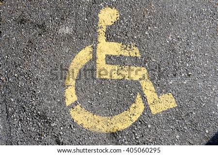 Sign for parking space reserved for disabled people