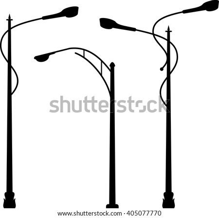 Street Light Icon, Silhouette Vector Illustration