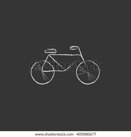 Bicycle. Drawn in chalk icon.
