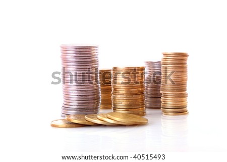 Coins isolated on white background