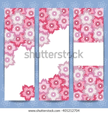 Colorful illustration background, invitation or greeting card template with beautiful sakura spring flowers. Cherry floral ornament. Vector design.