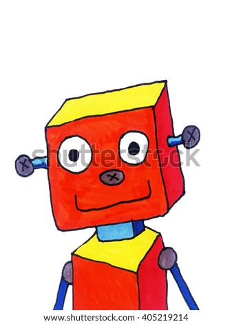 Handmade illustration of a robot