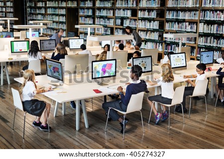 Education School Student Computer Network Technology Concept Royalty-Free Stock Photo #405274327
