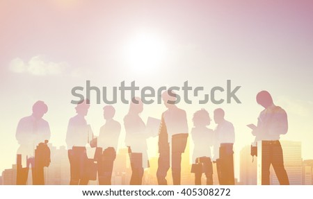 Back Lit Business People Discussion Communication Meeting Concept