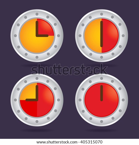 Collection of colorful time chronograph icon, vector illustration