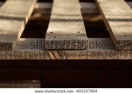 wood pallet closeup Royalty-Free Stock Photo #405337804