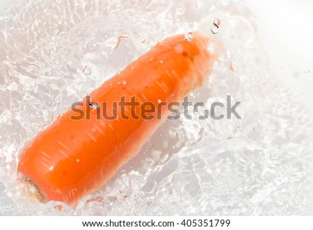 fresh water splash on carrot