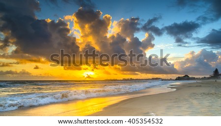 stormy sunrise Gold Coast beach Queensland