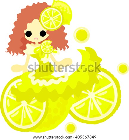 The illustration of the girl in the lemon dress