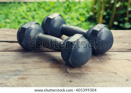 metal dumbbell, fitness sport of bodybuilding equipment of care healthy
