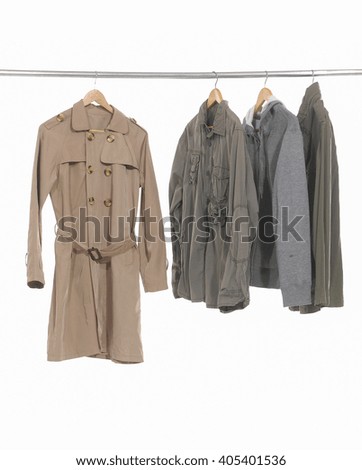 Set of female clothing ,coat on hanging