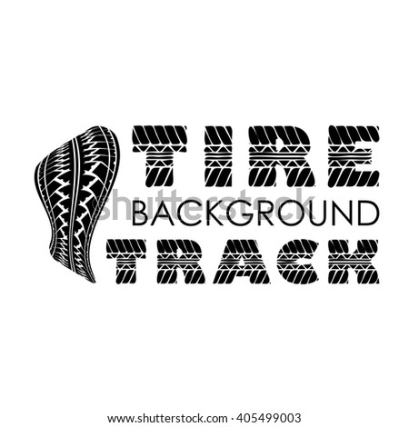 Tire track logo with text isolated on white background