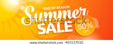 summer sale banner design vector illustration Royalty-Free Stock Photo #405537010