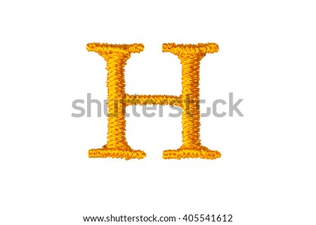 Embroidery Designs alphabet H isolate on white background