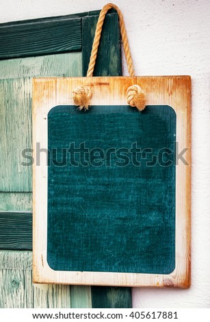 old empty black board with space for text