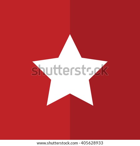 White star vector symbol illustration. Red background