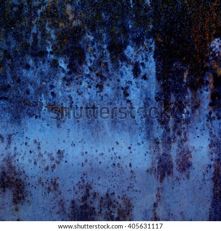 blue abstract background. Vintage rusty metal texture