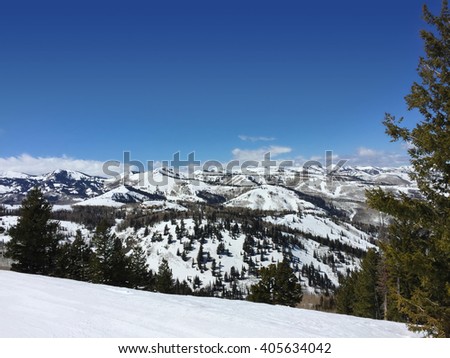Snowy Mountain wilderness landscape background