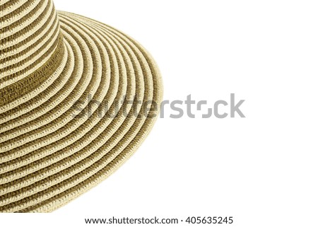 Pretty straw hat isolated on white background.