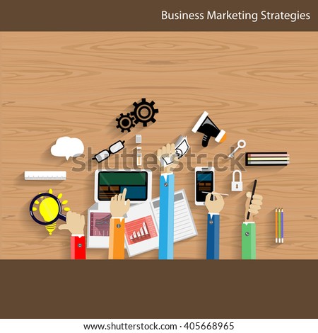 Vector Business marketing strategies flat design 