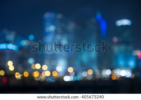 Abstract bokeh night garden in city background Royalty-Free Stock Photo #405673240